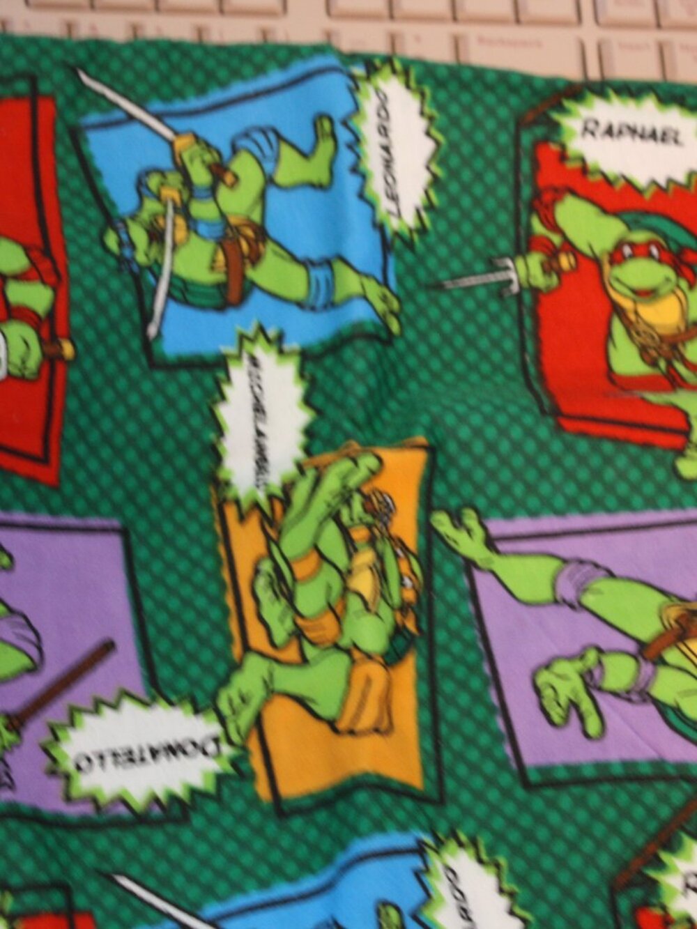Cotton Flannel Fabric, Teenage Mutant Ninja Turtles, 42"X36" NEW